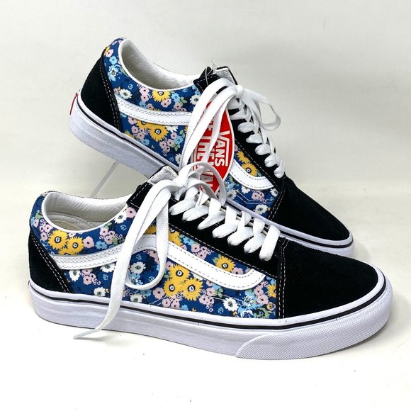 VANS Old Skool Floral Black Shoes Men's Size Canvas Suede Sneakers VN0A5KRFFF1 - Picture 1 of 10